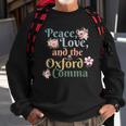Peace Love And The Oxford Comma English Grammar Humor Joke Sweatshirt Gifts for Old Men