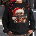 Peace Sign Hand French Bulldog Santa Christmas Dog Pajamas Sweatshirt Gifts for Old Men