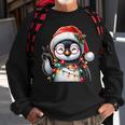 Peace Sign Hand Penguin Santa Christmas Penguin Pajamas Sweatshirt Gifts for Old Men