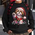 Peace Sign Hand Shih Tzu Santa Christmas Dog Pajamas Sweatshirt Gifts for Old Men