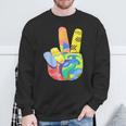 Peace Sign Hand Tie Dye Hippie 60S 70S 80S Boys Girls Sweatshirt Gifts for Old Men