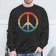 Peace Sign Vintage Distressed Anti War Freedom Retro Sweatshirt Gifts for Old Men