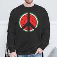 Peace Sign Watermelon Fruit Graphic Sweatshirt Gifts for Old Men