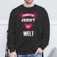 Personalisiertes Sweatshirt Beste Jenny der Welt in Schwarz, Unikat Design Geschenke für alte Männer