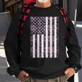 Pink Deer Hunting Camo Camouflage American Flag Back Print Sweatshirt Gifts for Old Men