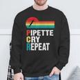 Pipette Cry Repeat Pcr Retro Vintage Dna Lab Scientist Sweatshirt Gifts for Old Men