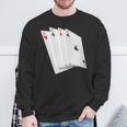 Poker Four Aces Casino Gambling Idea Sweatshirt Gifts for Old Men