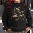 Pop Rock Drummer Cat Kitten Music Playing Drums Music Bands Sweatshirt Gifts for Old Men