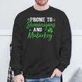 Prone To Shenanigans & Malarkey Fun Clovers St Patrick's Day Sweatshirt Gifts for Old Men