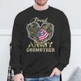 Proud Army Godmother With Heart American Flag For Veteran Sweatshirt Gifts for Old Men
