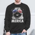Pug 4Th Of July Merica Men Women Usa American Flag Sweatshirt Gifts for Old Men