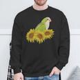 Quaker Parrot Green Monk Parakeet Sunflower Sweatshirt Gifts for Old Men