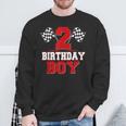 Race Car 2Nd Birthday Boy 2 Toddler Racing Car Driver Sweatshirt Gifts for Old Men