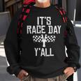 Race Day Yall Checkered Flag Racing Car Driver Racer Sweatshirt Gifts for Old Men