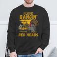 Red Heads Adult Humor Turkey Hunting Sweatshirt Gifts for Old Men