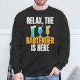 Relax The Bartender Is Here Bartender Sweatshirt Gifts for Old Men