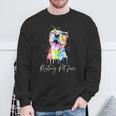 Resting Pit Face Pitbull Watercolor Dog Lovers Sweatshirt Gifts for Old Men