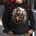 Retro Bigfoot Sasquatch Fishing Bassquatch Fisherman Sweatshirt Gifts for Old Men