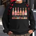 Retro Blame The Champagne Happy New Year 2024 Party Friends Sweatshirt Gifts for Old Men
