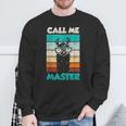 Retro Bulldogge Call Me Master Sweatshirt, Coole Hunde Liebhaber Mode Geschenke für alte Männer