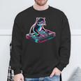 Retro Cat Dj Disco Party Music Cat Sweatshirt Gifts for Old Men