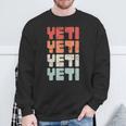 Retro Distressed Yeti Bigfoot Vintage Sweatshirt Gifts for Old Men