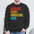 Retro Ehemann Papa Protector Heroatertag Für Papa Sweatshirt Geschenke für alte Männer