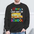 Retro Happy Last Day Of School School Bus Driver Off Duty Sweatshirt Gifts for Old Men
