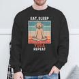 Retro Labrador Dog Eat Sleep Yoga Repeat Vintage Yoga Sweatshirt Gifts for Old Men