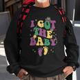 Retro Mardi Gras I Got The Baby Pregnancy Announcement Sweatshirt Gifts for Old Men