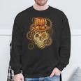 Retro Steampunk Skull Vintage Gears Goth Sweatshirt Gifts for Old Men