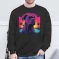 Retro Sunset Presa Canario Dog Black Sweatshirt Geschenke für alte Männer