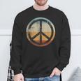 Retro Vintage Distressed Peace Sign Sweatshirt Gifts for Old Men