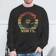 Retro Vinyl Schallplatte Sweatshirt Design, Schwarz Vintage Musik Tee Geschenke für alte Männer