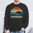 Retroater Baby Sohn Tochter Drei Kinderatertag Bär Papa Sweatshirt Geschenke für alte Männer