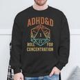 Retrointage Adhs & D Rolle Für Konzentration Für Gamer Sweatshirt Geschenke für alte Männer