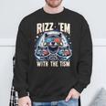 Rizz Em With The Tism Retro Vintage Raccoon Meme Autism Sweatshirt Gifts for Old Men