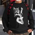 Rock Cat Playing Guitar Guitar Cat Sweatshirt Gifts for Old Men