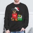 Rottweiler Dog I Love Santa Cute Rotti Pup Christmas Sweatshirt Gifts for Old Men