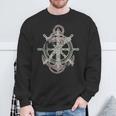 Ruder Anker Steuerrad Segeln Boot Norden Maritimes Sweatshirt Geschenke für alte Männer