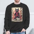 Samurai Cat Warrior Japanese Ninja Kitty Kawaii Sweatshirt Gifts for Old Men