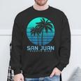 San Juan Puerto Rico Vintage Palm Trees Beach Souvenir Pride Sweatshirt Gifts for Old Men