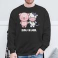 Sau Kuhl Pig Cow Farmers Wortwitz Animals S Sweatshirt Geschenke für alte Männer