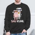 Sau Kuhl Word Game Cows Pig Sweatshirt Geschenke für alte Männer