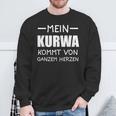 Schwarzes Sweatshirt Mein Kurwa kommt von ganzem Herzen, Witziges Spruch-Sweatshirt Geschenke für alte Männer