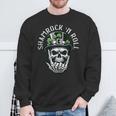 Shamrock N Roll Leprechaun Punk & Clover Skulls Apparel Sweatshirt Gifts for Old Men