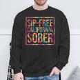Sip Free California Sober Recovery Legal Implications Retro Sweatshirt Gifts for Old Men