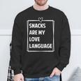 Snacks Are My Love Language Valentines Day Toddler Kid Sweatshirt Gifts for Old Men