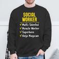 Social Worker Miracle Worker Superhero Ninja Job Sweatshirt Gifts for Old Men