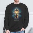 Solar Eclipse 2024 Lake Reflections Solar Eclipse Sweatshirt Gifts for Old Men